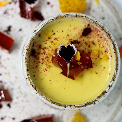 Lemon Posset with Tayberry Liqueur Jelly