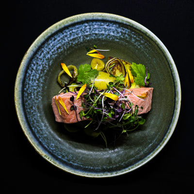 Fennel poached salmon with coriander